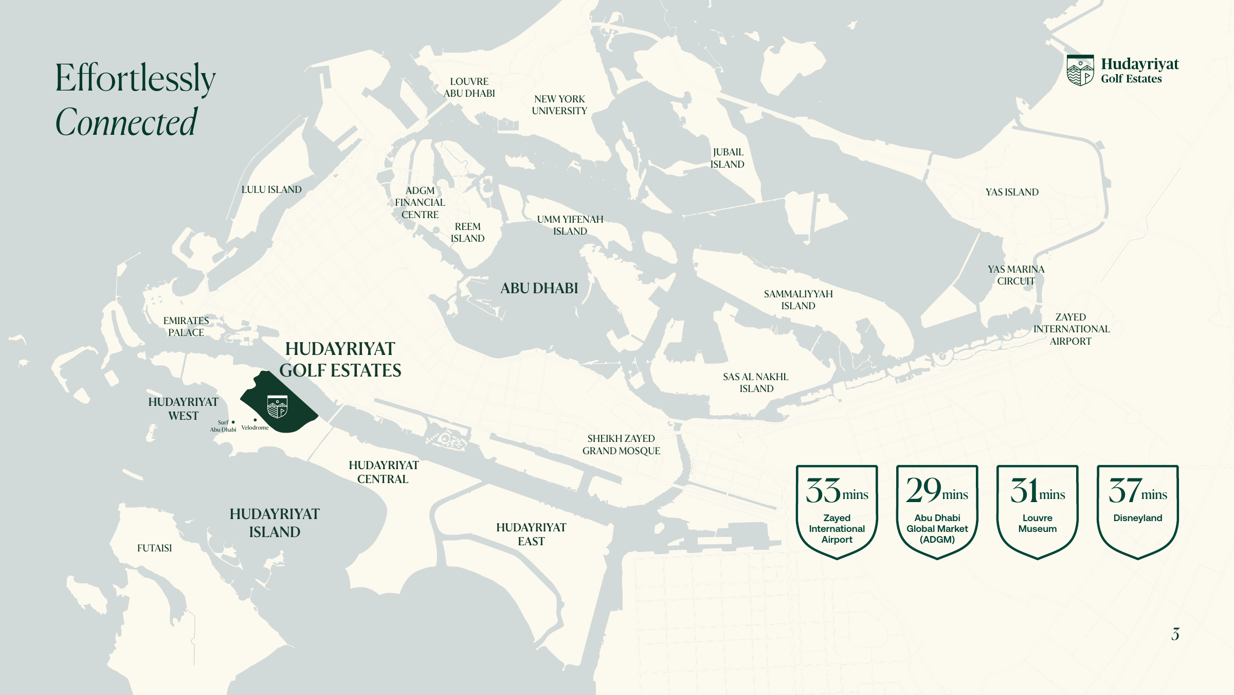 Hudayriyat Golf Estates location map